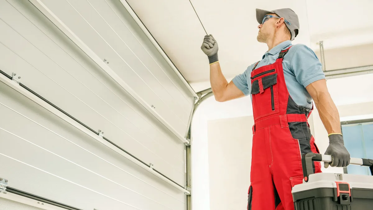 North Lift technician working on a garage door